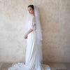 embroidered floral bridal veil, twigs and honey, embellished blusher