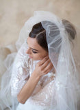 embroidered floral bridal veil, twigs and honey, embellished blusher