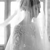 embroidered floral bridal veil, twigs and honey, embellished blusher