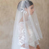 embroidered floral bridal veil, twigs and honey, embellished blusher