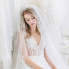 embroidered floral bridal veil, twigs and honey, embellished blusher