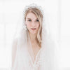 embroidered floral bridal veil, twigs and honey, embellished blusher