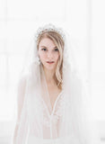 embroidered floral bridal veil, twigs and honey, embellished blusher