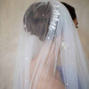 bridal train veil, chapel embellished crystal veil, twigs and honey