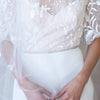 bridal simple embroidered crystal and pearl sash, twigs & honey
