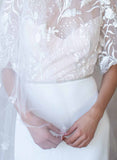 bridal simple embroidered crystal and pearl sash, twigs & honey