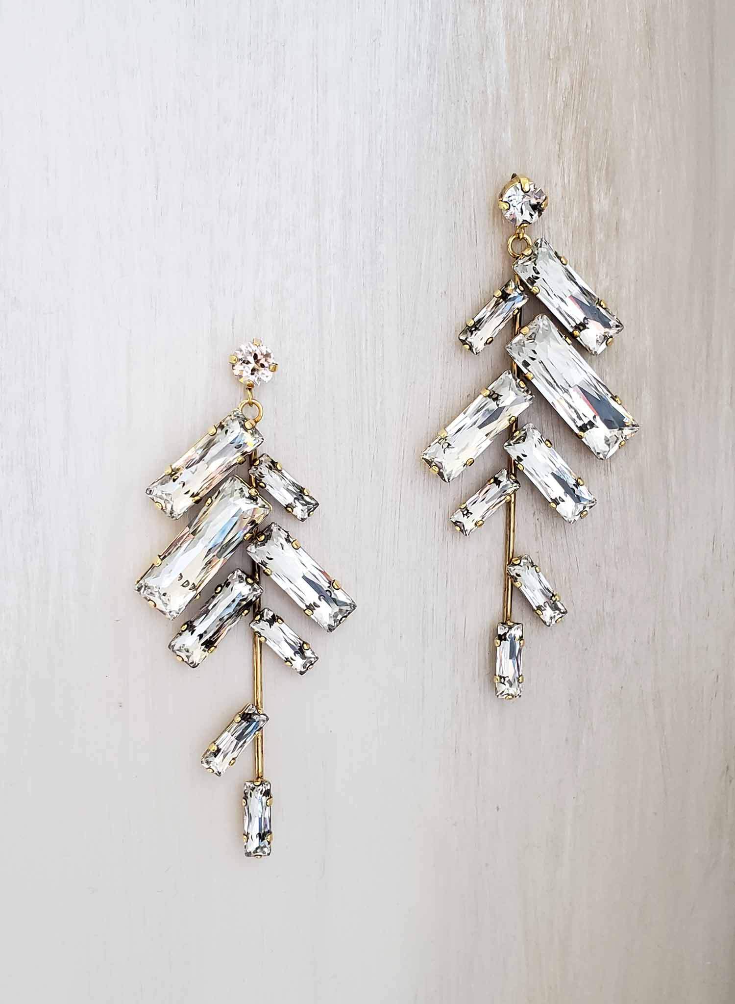 crystal confetti bridal earrings, jewelry, twigs & honey