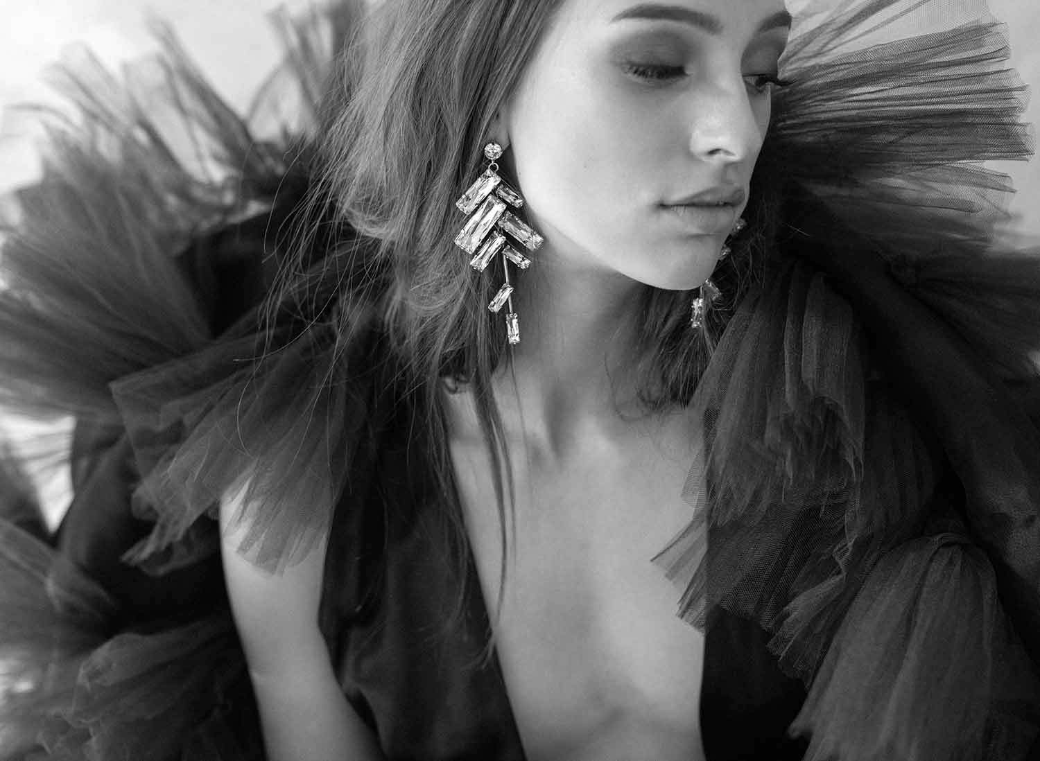 crystal confetti bridal earrings, jewelry, twigs & honey
