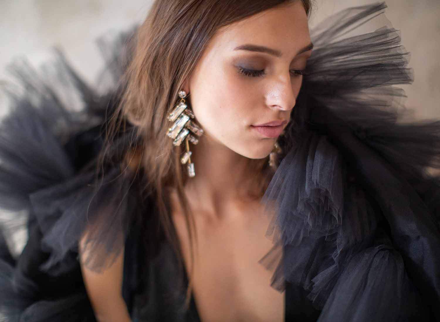 crystal confetti bridal earrings, jewelry, twigs & honey
