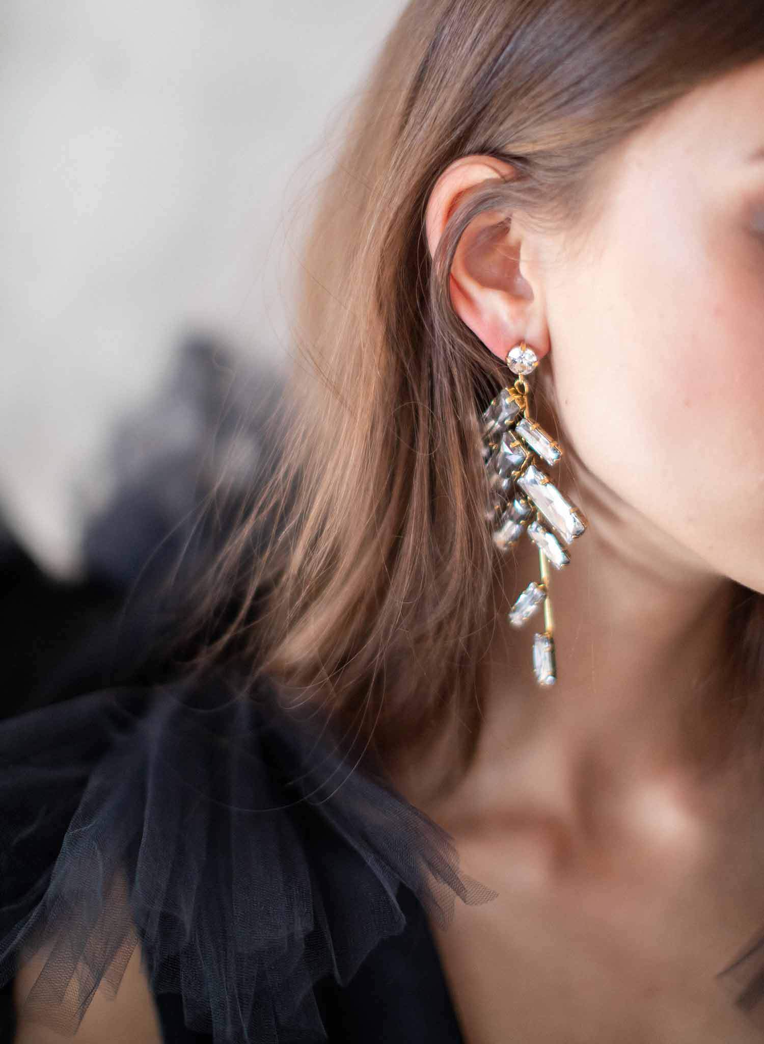 crystal confetti bridal earrings, jewelry, twigs & honey