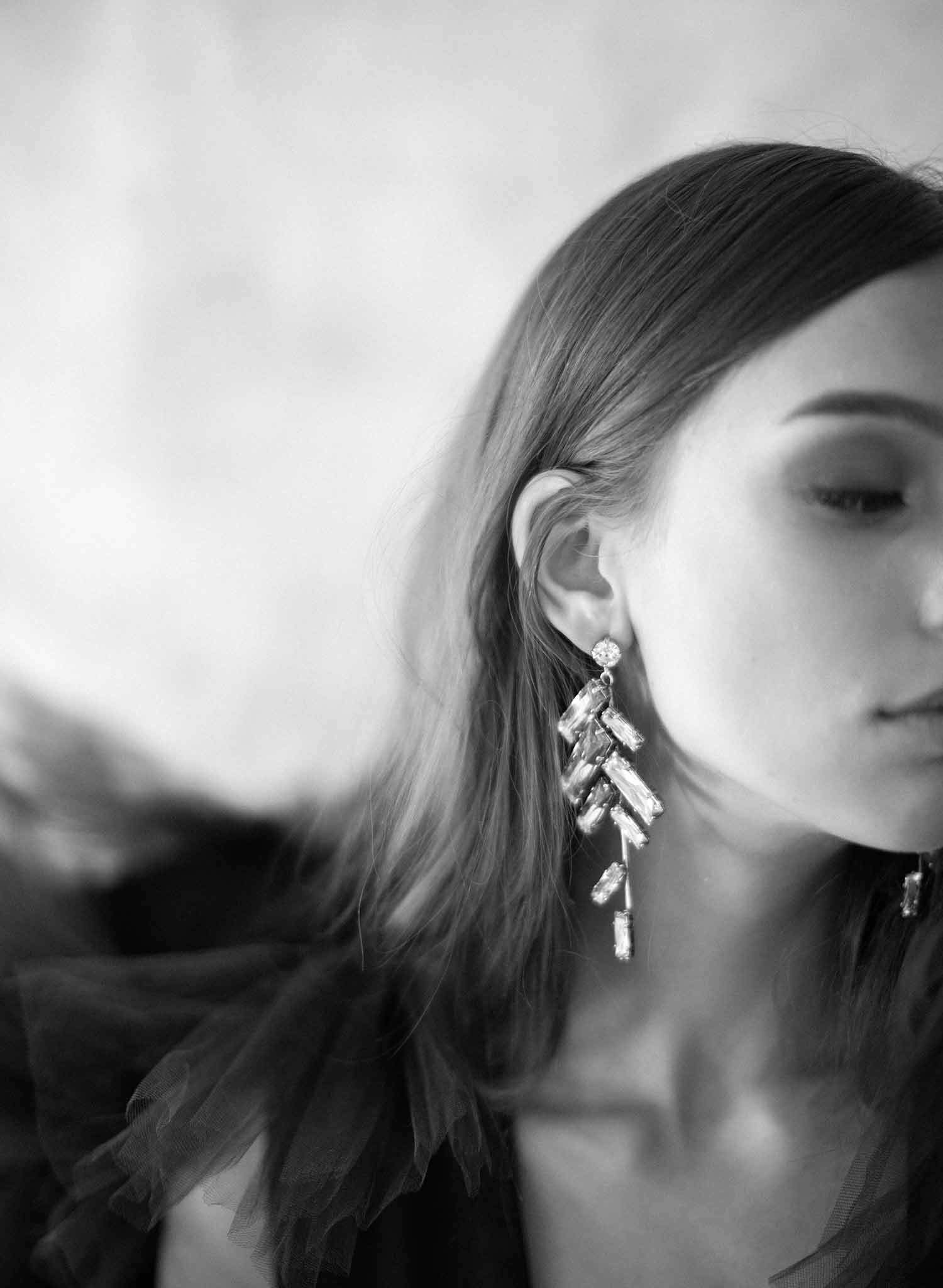 crystal confetti bridal earrings, jewelry, twigs & honey