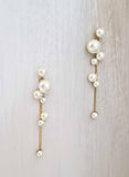 pearl droplet earrings, hoop chandelier, bridal, twigs and honey