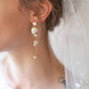 pearl droplet earrings, hoop chandelier, bridal, twigs and honey