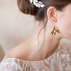 grecian inspired gold drop earrings, bridal, twigs and honey, weddings