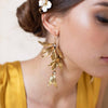 grecian inspired gold drop earrings, bridal, twigs and honey, weddings