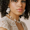 handmade clay rose and crystal bridal drop earrings by twigs & honey