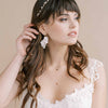 handmade clay rose and crystal bridal drop earrings by twigs & honey