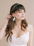 handmade clay rose and crystal bridal drop earrings by twigs & honey