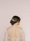 twigs and honey bridal spray of pearls and crystals hair comb