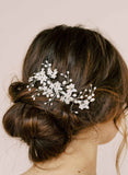 twigs and honey bridal spray of pearls and crystals hair comb