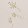 dainty bridal pearl and crystal, blossom, hair pin set by twigs and honey bhldn