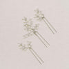 dainty bridal pearl and crystal, blossom, hair pin set by twigs and honey bhldn