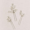 dainty bridal pearl and crystal, blossom, hair pin set by twigs and honey bhldn