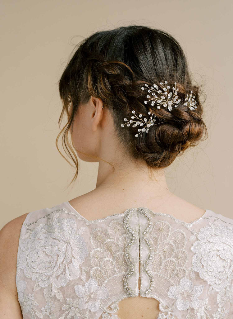 rhinestone bridal bobby pin set by twigs and honey