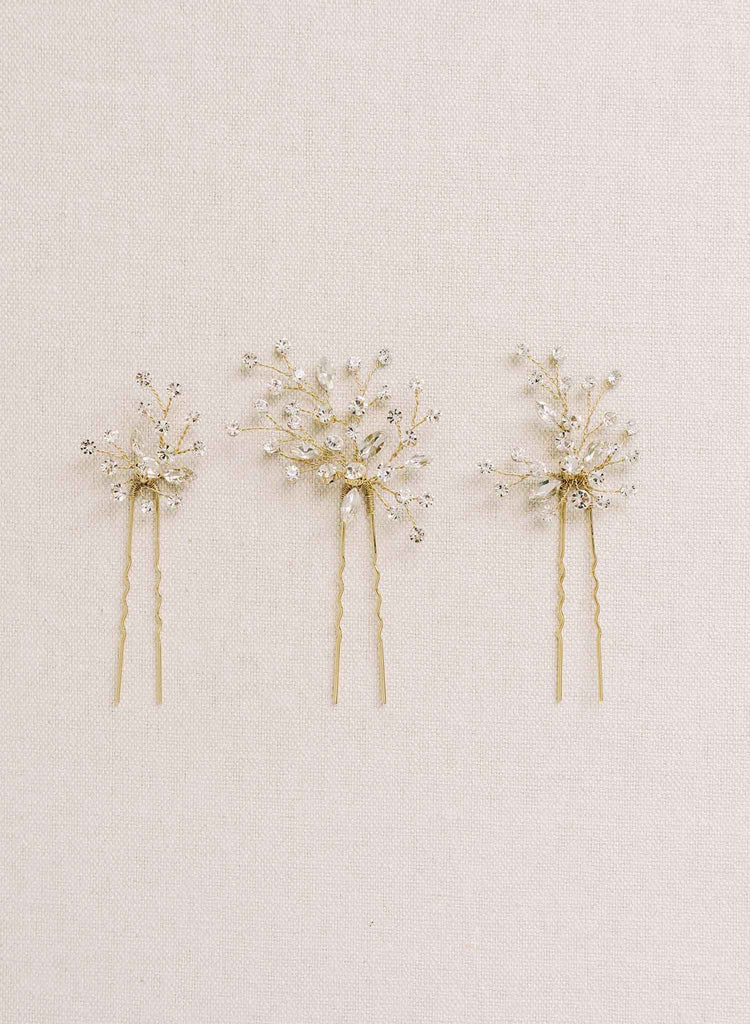 rhinestone bridal bobby pin set by twigs and honey