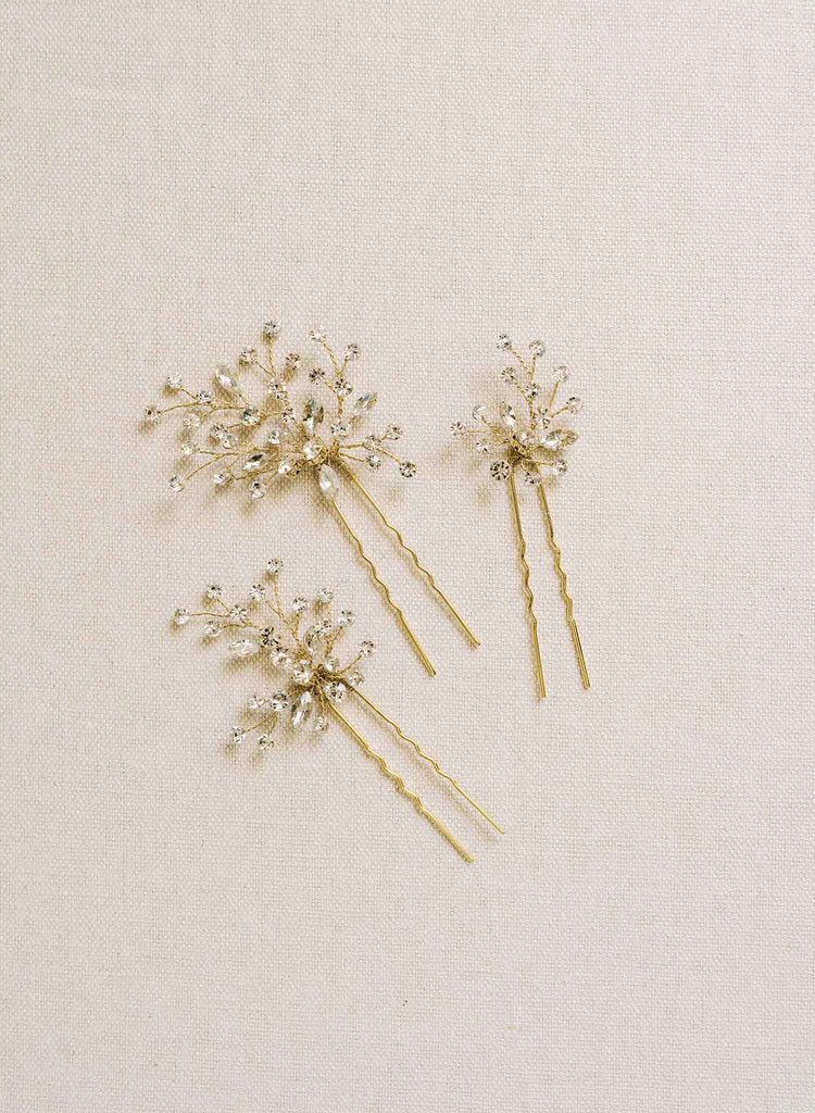 rhinestone bridal bobby pin set by twigs and honey