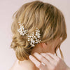 bridal crystal baby's breath hair pins, pearls by twigs and honey