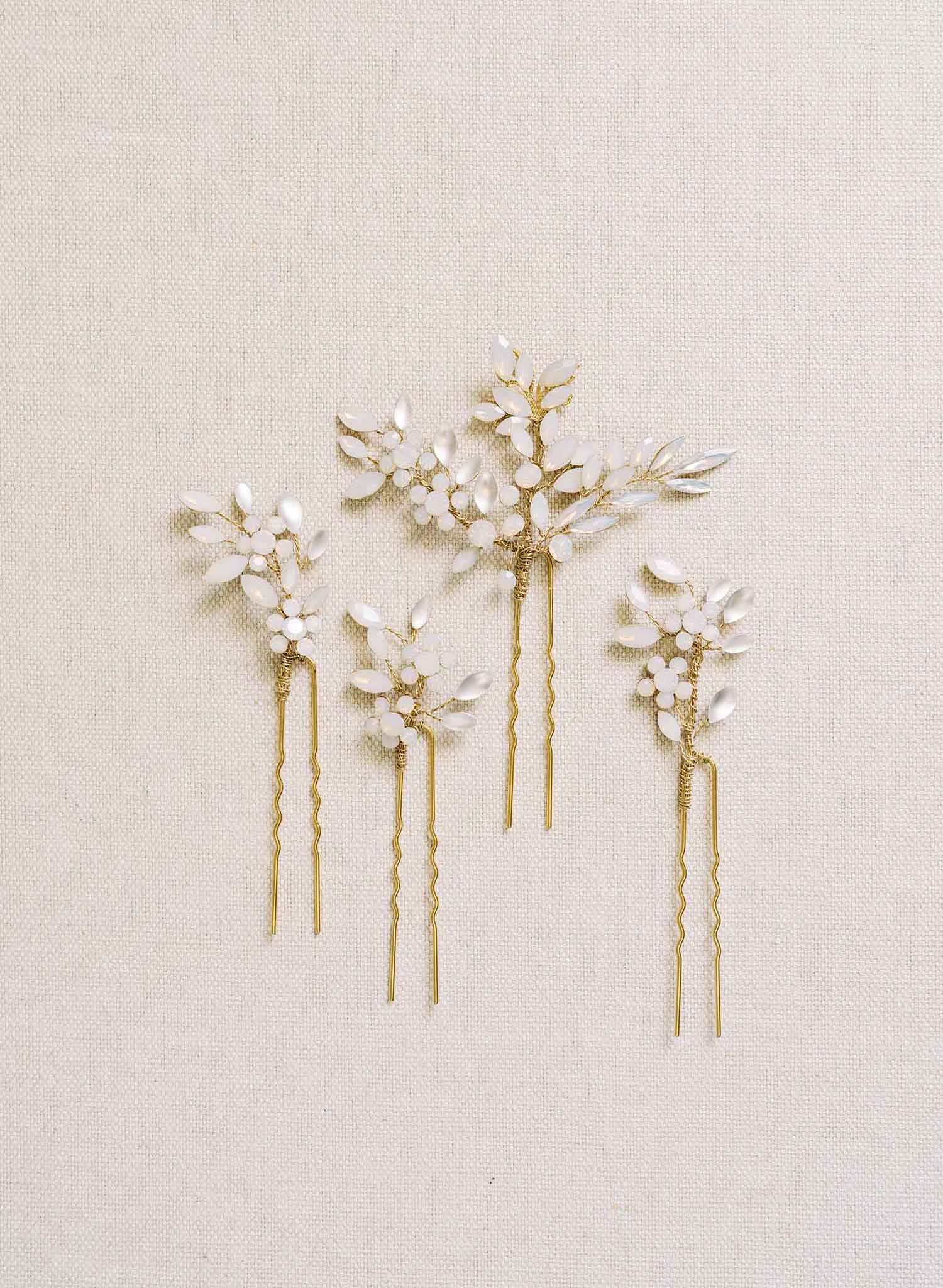 Crystal ferns hair pin set of 4 - Style #2116
