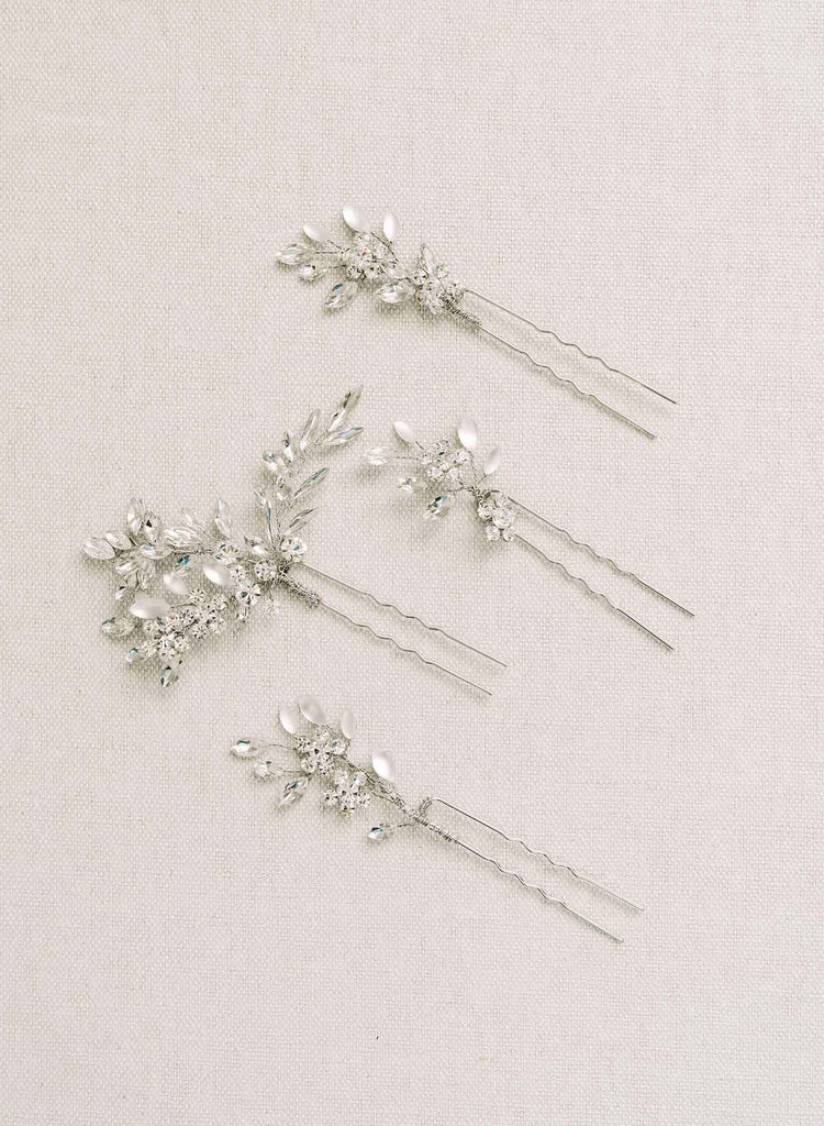 crystal bridal hair pins, weddings, bobby pins, twigs and honey