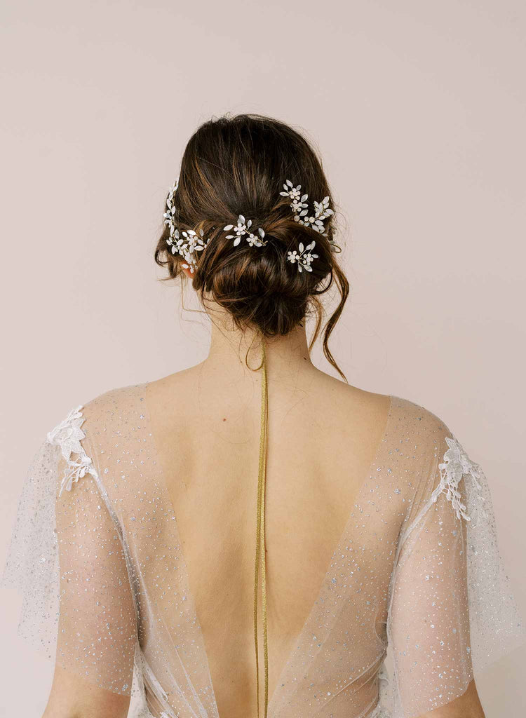 crystal bridal hair pins, weddings, bobby pins, twigs and honey