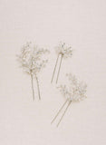 crystal baby's breath bridal hair pins set, twigs & honey