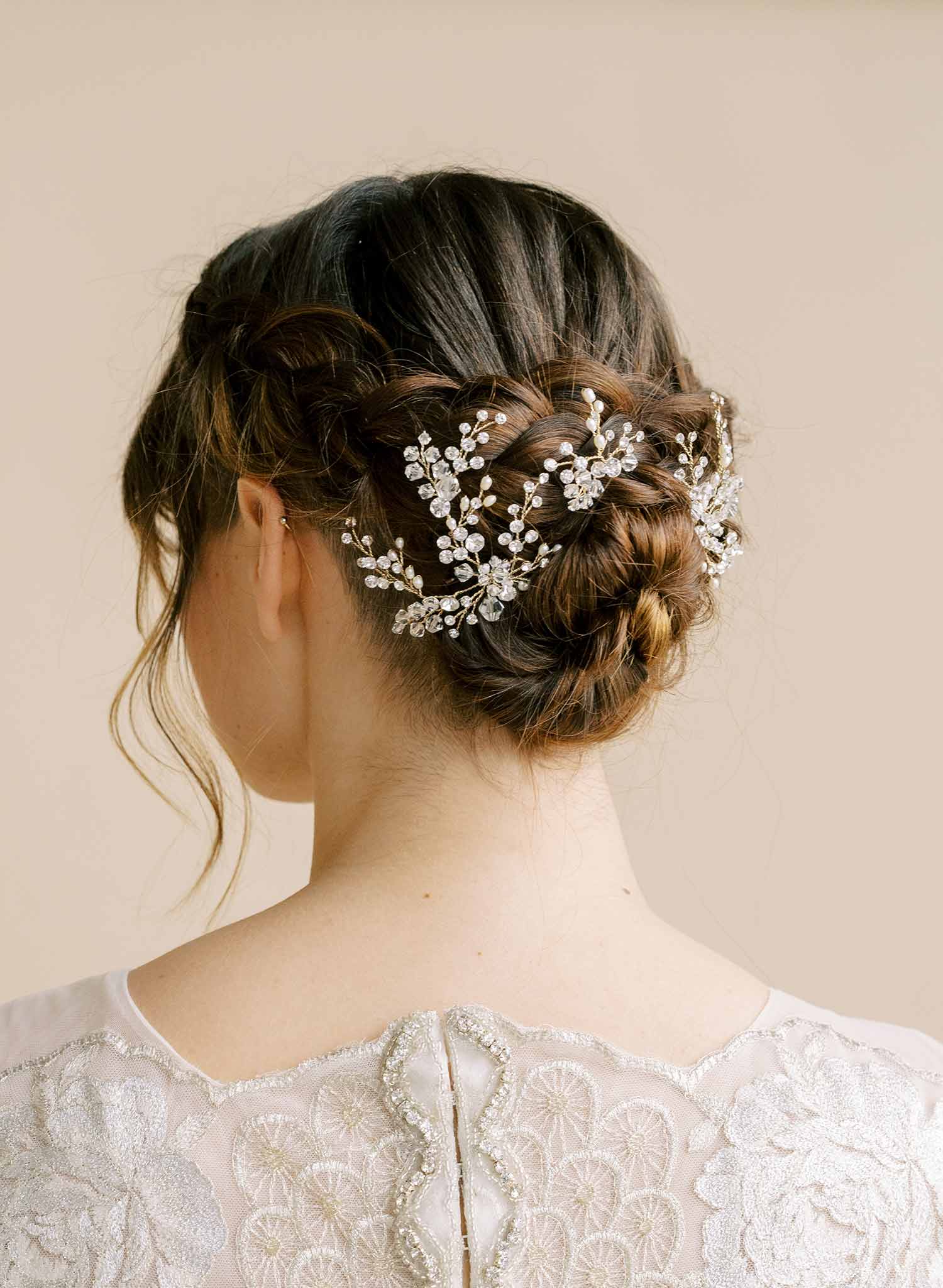 crystal baby's breath bridal hair pins set, twigs & honey