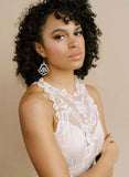 pearl filigree lace wired bridal earrings, twigs and honey