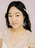pearl filigree lace wired bridal earrings, twigs and honey