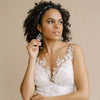 pearl filigree lace wired bridal earrings, twigs and honey