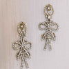 crystal bow drop chandelier earrings, bridal, twigs and honey