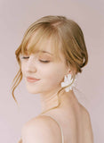 hand embroidered sequin flower earrings by twigs and honey
