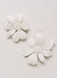 hand embroidered sequin flower hair comb for brides by twigs & honey