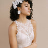 hand embroidered sequin flower hair comb for brides by twigs & honey