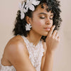 hand embroidered sequin flower hair comb for brides by twigs & honey
