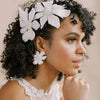 hand embroidered sequin flower hair comb for brides by twigs & honey