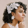 hand embroidered sequin flower hair comb for brides by twigs & honey