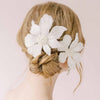 hand embroidered sequin flower hair comb for brides by twigs & honey