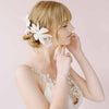 hand embroidered sequin flower hair comb for brides by twigs & honey