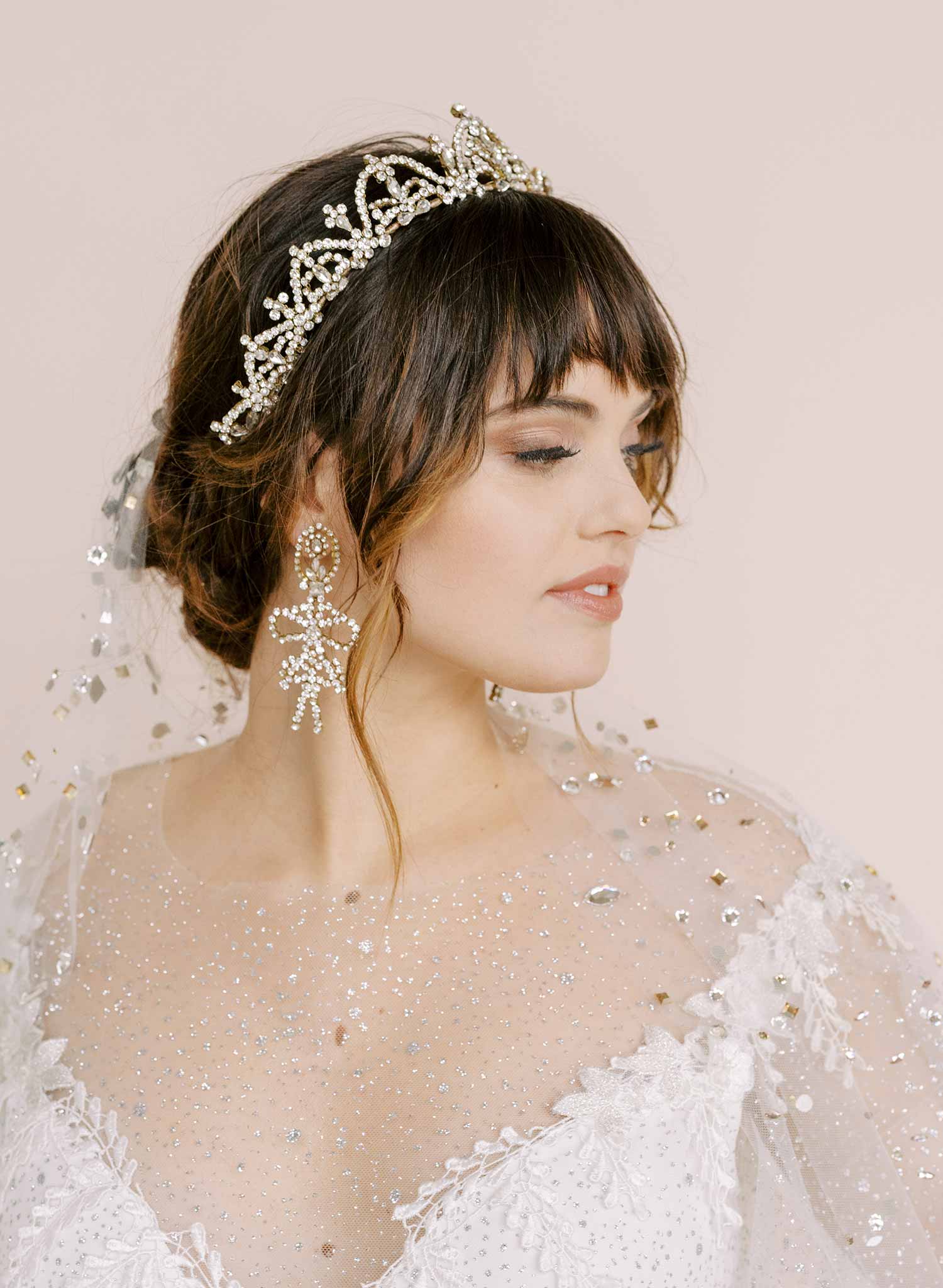 Vintage Couture Side-Accented Crystal Bridal Headband Headpiece