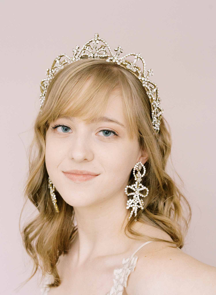 vintage inspired crystal tiara, bridal crown, by twigs and honey